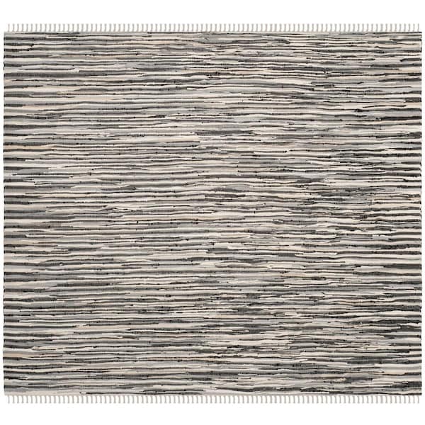 Safavieh Rag Rug Square Area Rug, Black and Multi - 6 x 6 ft. RAR129Q-6SQ - main